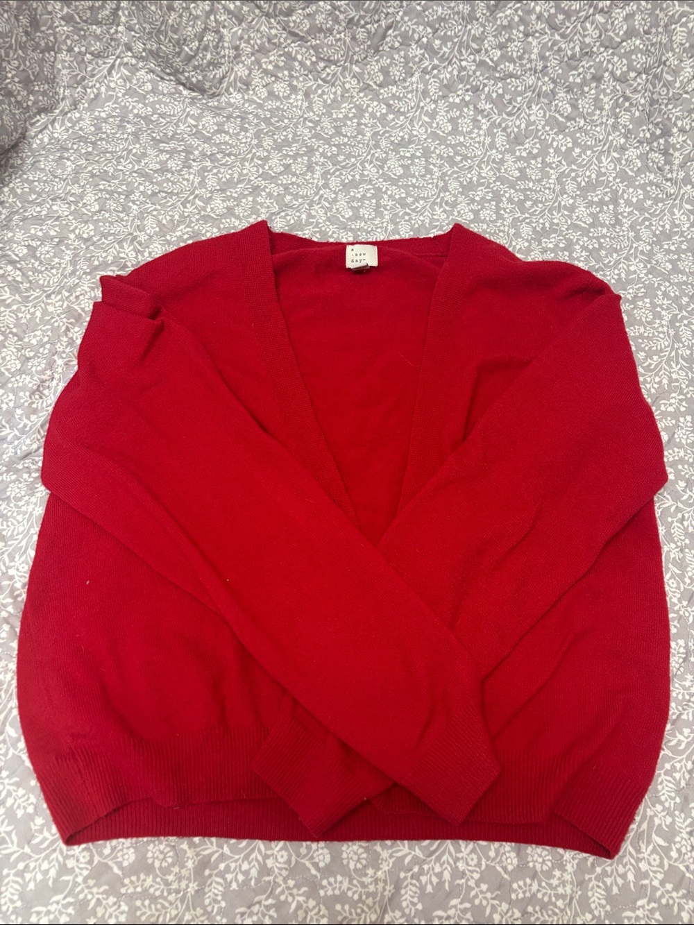 Women's Red V-Neck Sweater
